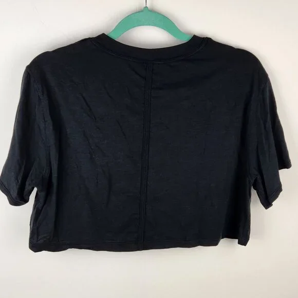 Lululemon All Yours Crop Short Sleeve Tee Black sz 6? - Picture 2 of 7